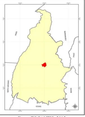 Figura 1: Localização geográfica do município de Aparecida do Rio Negro (TO) 