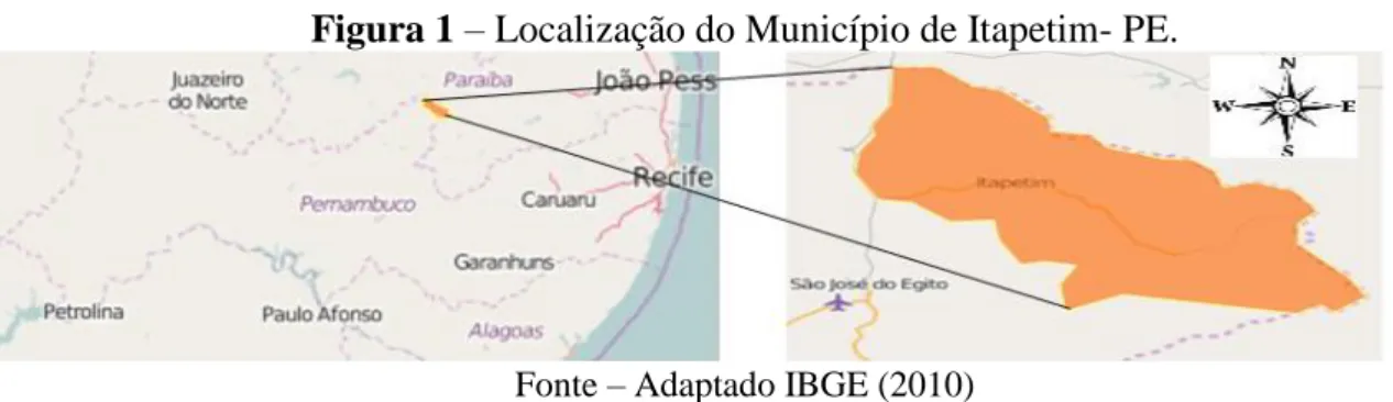 Figura 1 – Localização do Município de Itapetim- PE. 