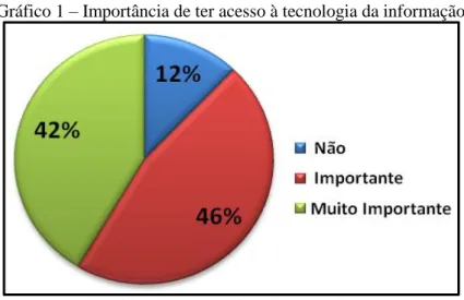 Gráfico 1 – Importância de ter acesso à tecnologia da informação  