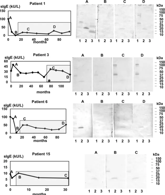 Fig 2. Changes in IgE sensitization in the patients who experienced increases in Anisakis spp.-specific IgE (sIgE) level during follow-up