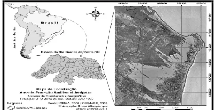 Figura 1: Localização da Área de Proteção Ambiental Jenipabu no Estado do Rio Grande do Norte, Brasil