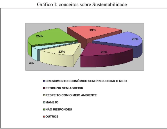 Gráfico I: conceitos sobre Sustentabilidade 