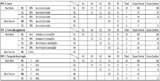 Tabela 3: Matriz dos Pontos de Vistas Fundamentais – estudo de caso 