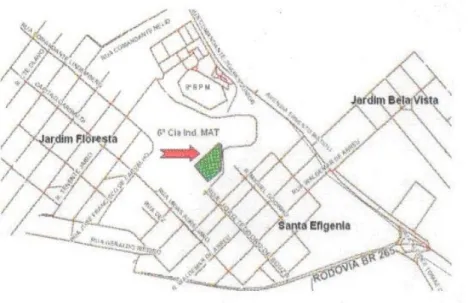 Figura 2: Localização da 6ª Cia Ind de Meio Ambiente e Trânsito Rodoviário da Polícia  Militar de Minas Gerais.