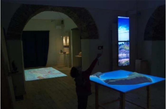 Figure 21. Video projection mapping on model produced by  tridimensional milling 