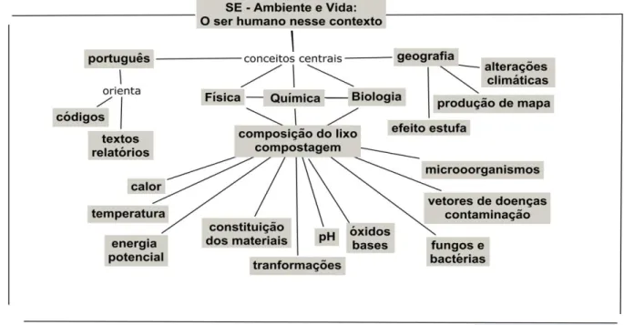 Fig. 01: Sistematização dos conteúdos centrais da SE: Ambiente e vida - o ser humano nesse contexto 