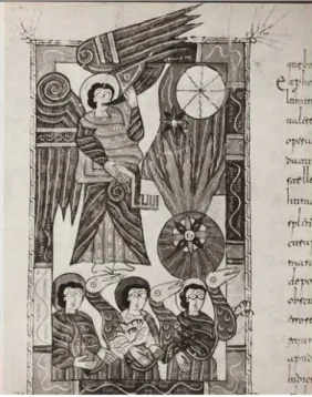Figure 7  Detail from the Escorial Beatus  from Images de l’apocalpyse, [Les Travaux des  mois 15] (1977), plate 32