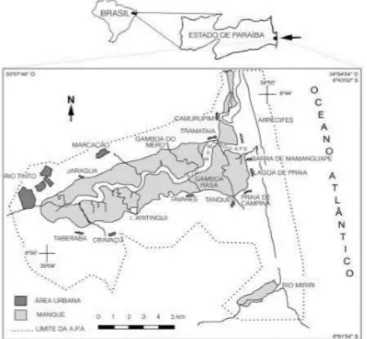 Figura 01 - Mapa da Área da Barra de Mamanguape.   