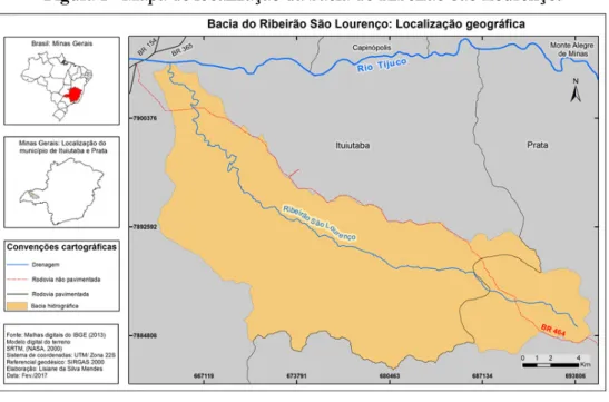 Figura 1 - Mapa de localização da bacia do Ribeirão São Lourenço.