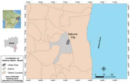 Figure 2 – Location of the municipality of Itabuna and its urban area.