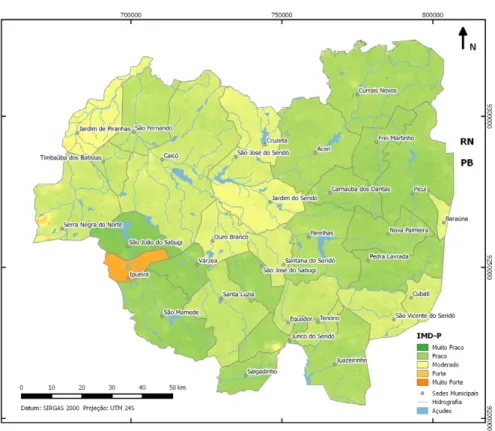 Figura 8 – Índice Multicriterial de Desertificação das Pressões (IMD-P)