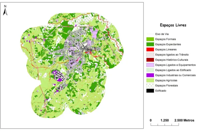 Figura 3 – Espaços verdes da cidade de Bragança e sua envolvente