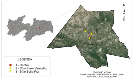 Figura 1. Localização geográfica do município de Puxinanã, PB. 