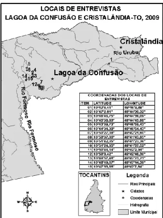 Figura 1. Localização da área de estudo – Tocantins, 2009. 