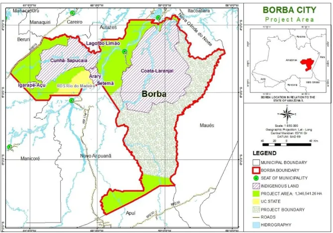 Figure 1. Map f the Project area e its surround. Source: IAL, 2013. 