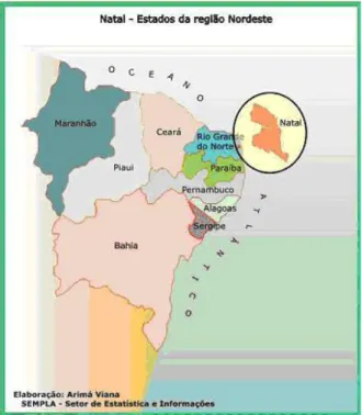 Figura 2 – Mapa da cidade de Natal e seus bairros