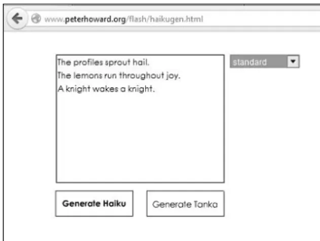 Figura 1 - Interface do Peter’s Haiku Generator