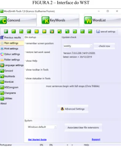 FIGURA 2 – Interface do WST