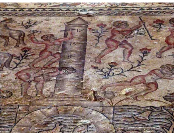 Figure  4:  Mosaic  showing  Nilometer,  Tzippori,  Israel. 