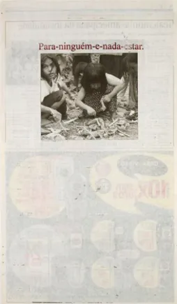 Figura  6.  Leila  Danziger,  ‚Para- ‚Para-ninguém-e-nada-estar‛,  da  série  Diários  públicos,  carimbo  e  impressão  solar  sobre  jornal,  54  x  32  cm,  2001