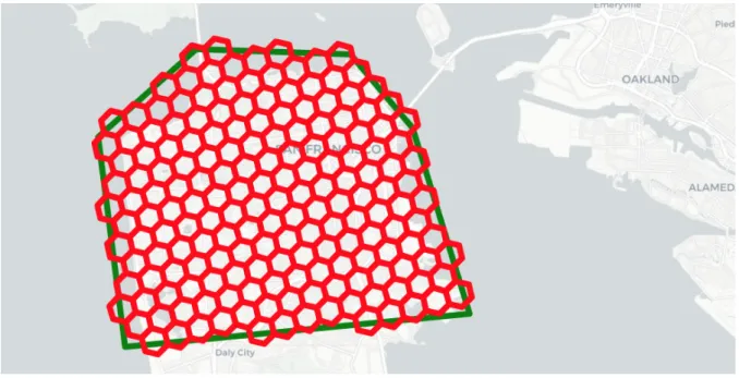 Figure 10 – Area selection and h3 partitioning. Image from github.com/uber/h3-py