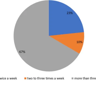 Figure 5: Frequency of use of the Aterro do Lago Igapó II by those interviewed. 