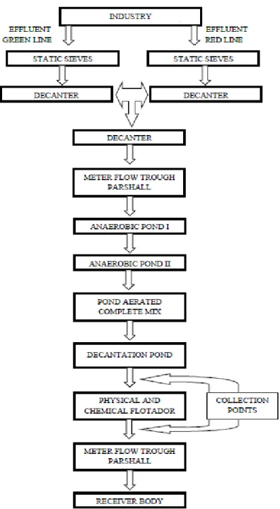 Figure 1 – Flowchart of the industry’s effluent treatment system 