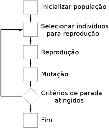 Figura 2. Estrutura de um algoritmo genético    