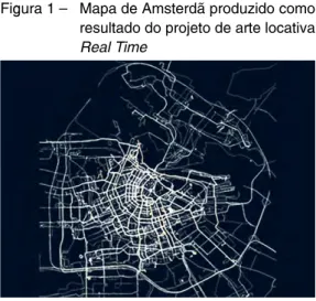 Figura 1 –  Mapa de Amsterdã produzido como  resultado do projeto de arte locativa  Real Time 