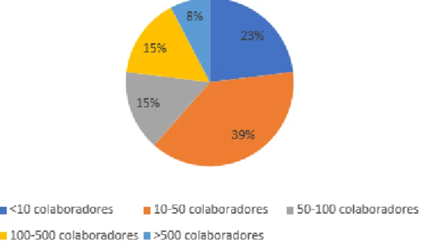 Gráfico 7 - Número de colaboradores existentes na empresa 