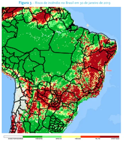 Figura 3 . - Risco de incêndio no Brasil em 30 de janeiro de 2019