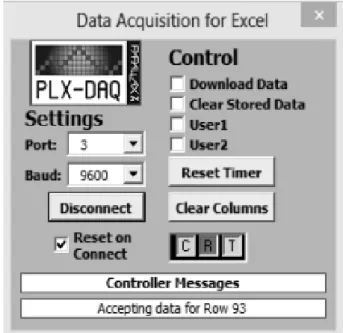 Figura 7. Programa PLX-DAQ (Data Acquisition for Excel)   Fonte: www.parallax.com 