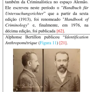 Figura 11.  O  próprio  Bertillon  demonstra  em sua  obra as  fotos de identificação - perfil e frontal [21].