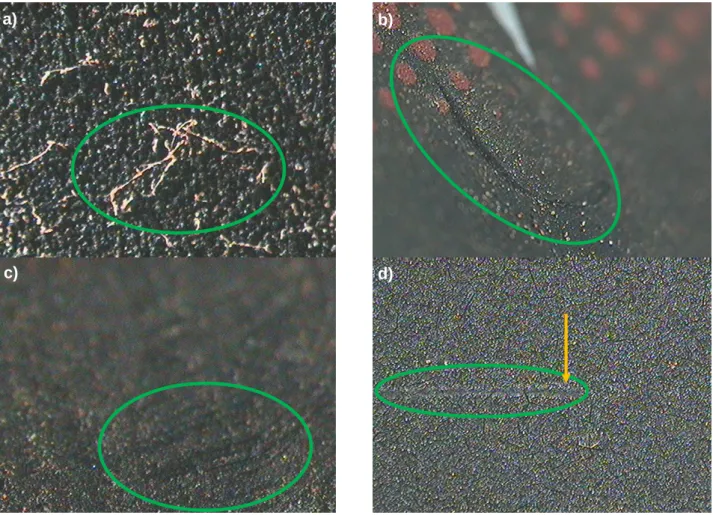 Figure 6. Magnification image of speedometers and temperature gauges from different cars instruments panels: a) the same temperature gauge shown  in  Figures  1a,  4a  and  6a;  b)  speedometer  discussed  in  Figure  3;  c)  speedometer  of  a  GM/Monza; 