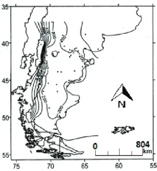 Figure 1. Precipitation rates in the Argentinian Patagonia.  