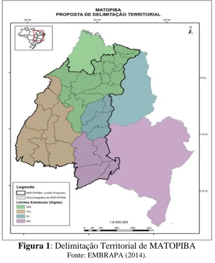 Figura 1: Delimitação Territorial de MATOPIBA 