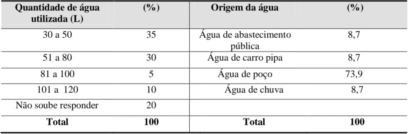 Tabela 2. Insumos utilizados para a lavagem dos veículos. Campina Grande-PB.  Novembro de 2009 a julho de  2010
