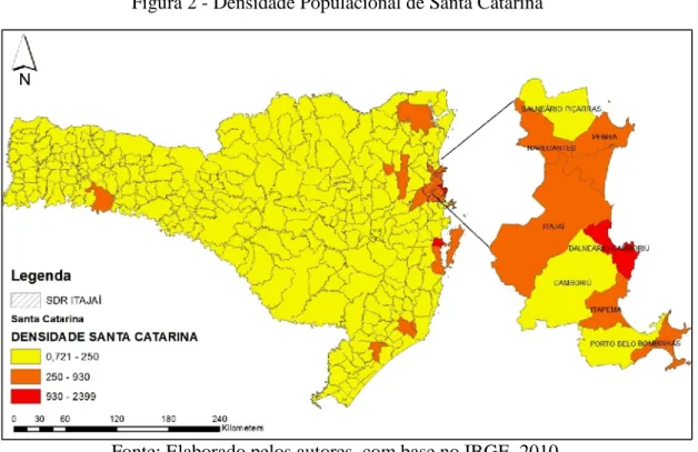 Figura 2 - Densidade Populacional de Santa Catarina