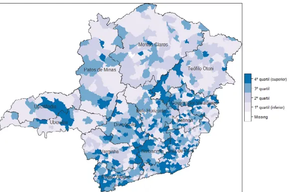 Figura 02 | Mapa dos municípios mineiros segundo o resíduo médio (2007-2016)