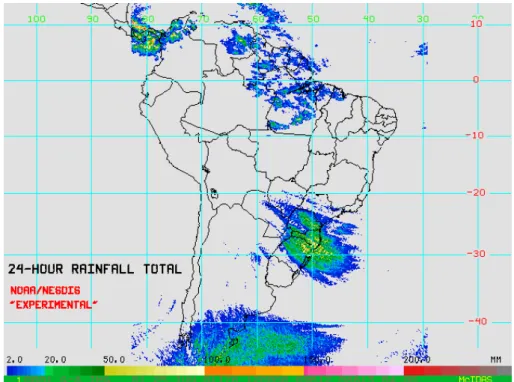 Fig. 6 - Precipitação estimada usando dados do canal infravermelho do  satélite GOES. 