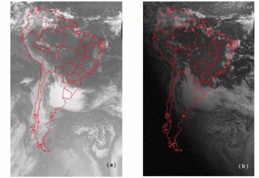 Fig. 2 - Imagem GOES 8  de 28/06/99 12:00 UTC nos canais:  