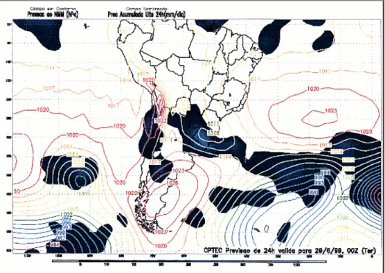 Fig. 6 - Previsão de 24 horas Válida para 29/ 06/ 1999 00 GMT  