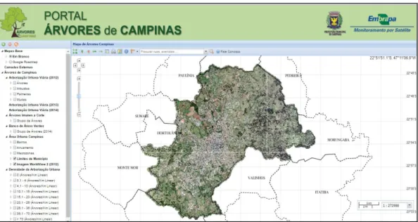 Figura 2: Imagem da plataforma Portal Árvores de Campinas. Fonte: Portal Árvores de Campinas, 2016