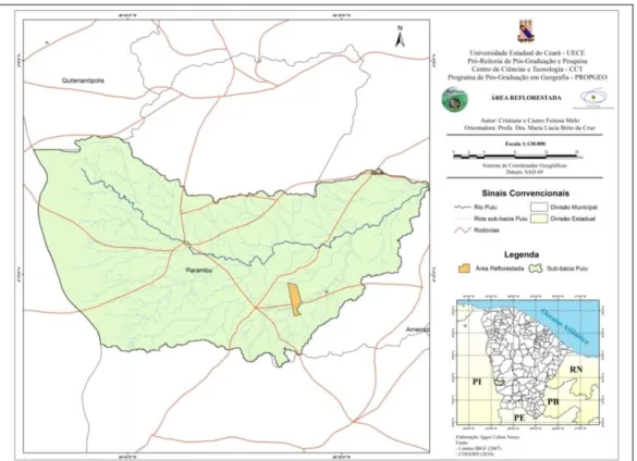 Figura 01: Mapa de localização da experiência da agroecologia e do reflorestamento. Localidade: 