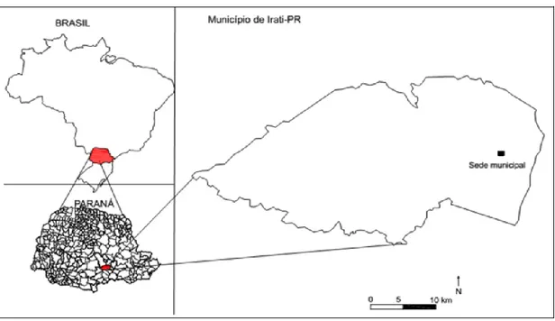 Figura 02: Localização geográfica do município de Irati no Estado do Paraná. Elaboração Valdenir Antoneli