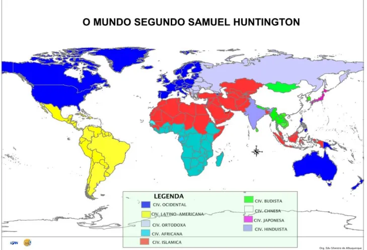 FIGURA 2 – O mundo segundo Samuel Huntington. 