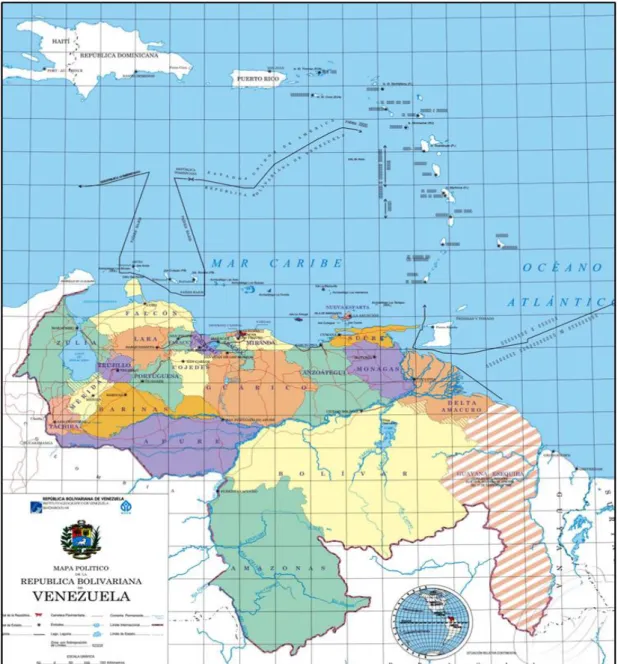 FIGURA 2 – Mapa Político de La Republica Bolivariana de Venezuela 