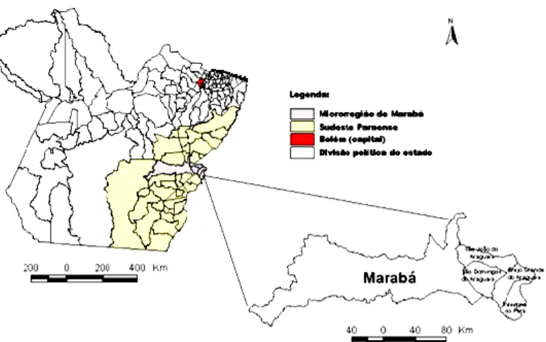 Figura 1: Localização do município de Marabá no estado do Pará. Fonte: Soares (2005). 