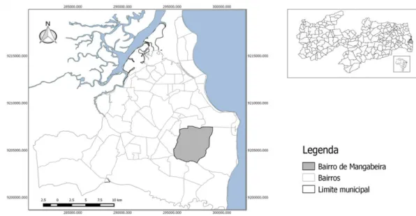 Figura 1: Localização do município de João Pessoa, no mapa da Paraíba  Fonte: Elaboração própria (2017) 