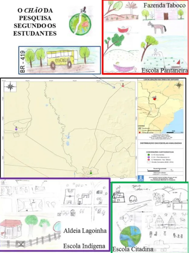 Figura  1: Localização das escolas estudadas. 